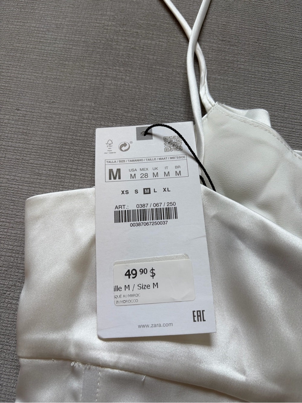 Zara Ivory Satin Slip Mini Dress - Picture 5 of 5